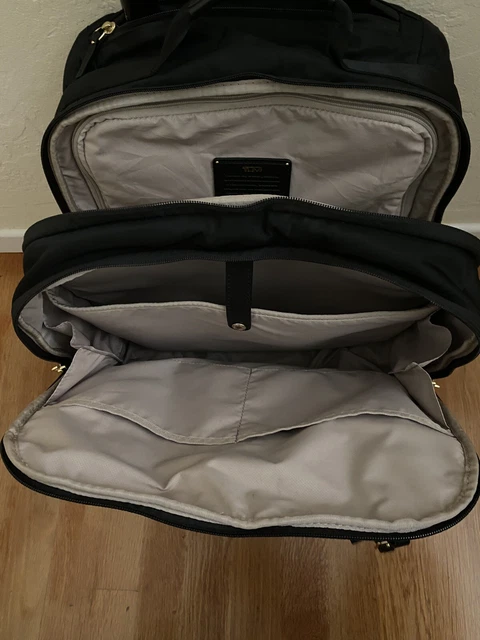 Tumi Voyageur Oslo Luggage Carry-on Black Nylon 4 Wheeled Spinner Brief Bag 5