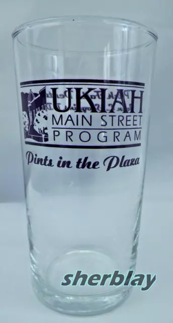 UKIAH Main Street Program Micro Brew Beer Souvenir Small Brewery Glass 4 1/2"