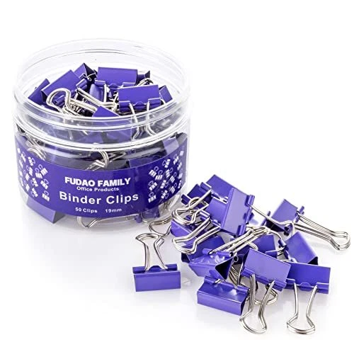 Small Binder Clips, 3/4 Inch (19mm) Binder Clips, 50 Pack Mini Binder Clips