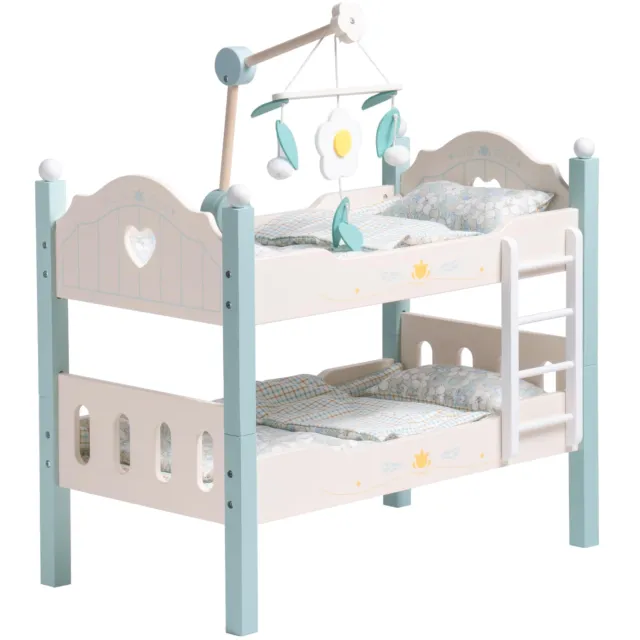 Baby Doll Bunk Beds,Wooden Doll Beds Cribs Cradle for 18 inch Dolls Furniture...