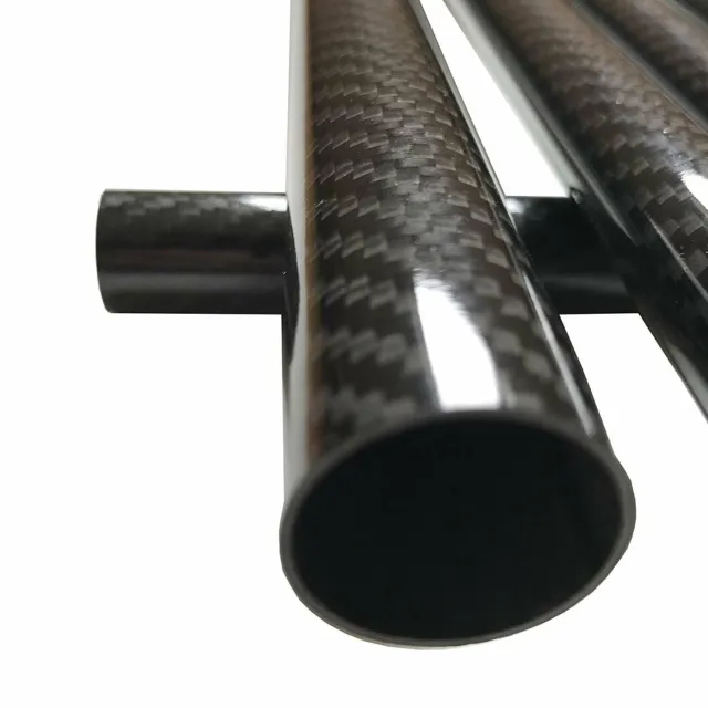 (4) Carbon Fiber Tubes - 25mm x 23mm x 1000mm - 3K Roll Wrapped 100% Carbon...