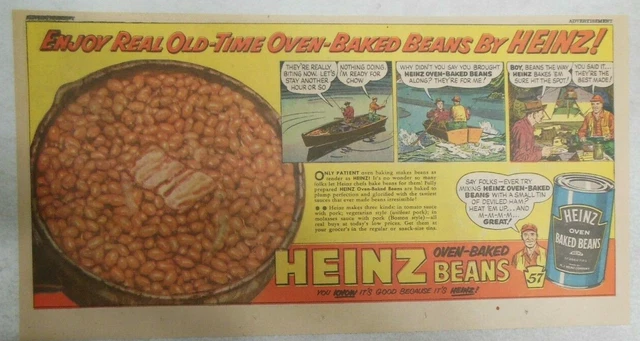 HEINZ BEANS AD: Oven Baked Beans At Their Best ! from 1950's 7.5 x 15 ...