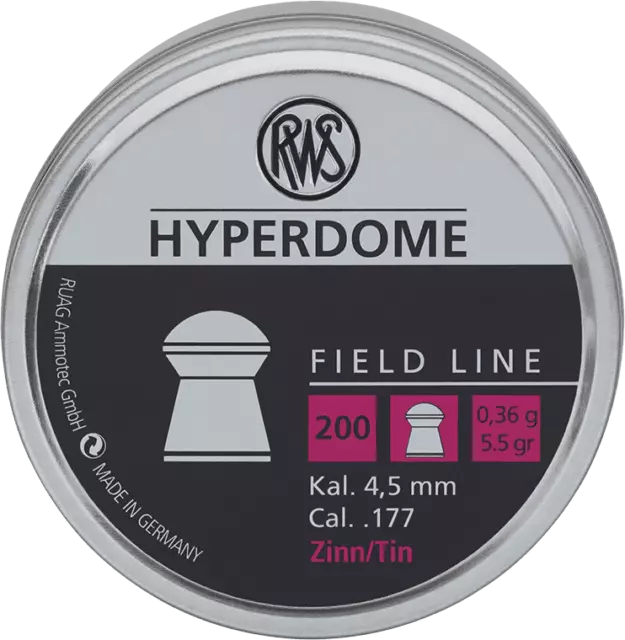 RWS – SAMPLE – HYPERDOME .177/4.50mm (40ct) Airgun Pellets Lead Free P&P   S106