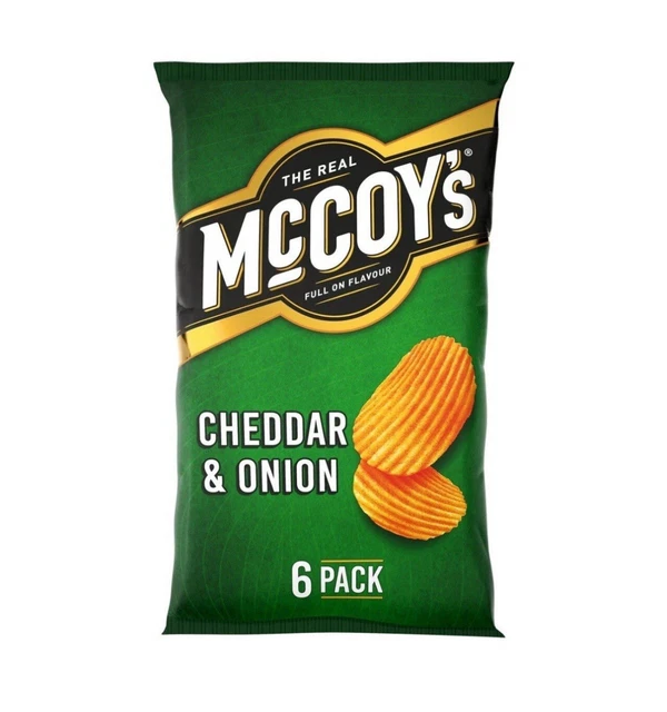 Mccoys Ridge Cut Cheddar & Onion Flavour Potato Crisps 50g (Pack Of 36