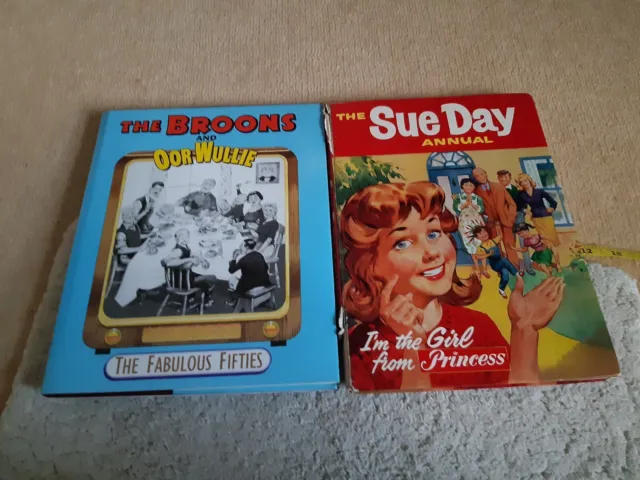 The Broons Hardback Revised 1950's Book + Sue Day Annual 1962