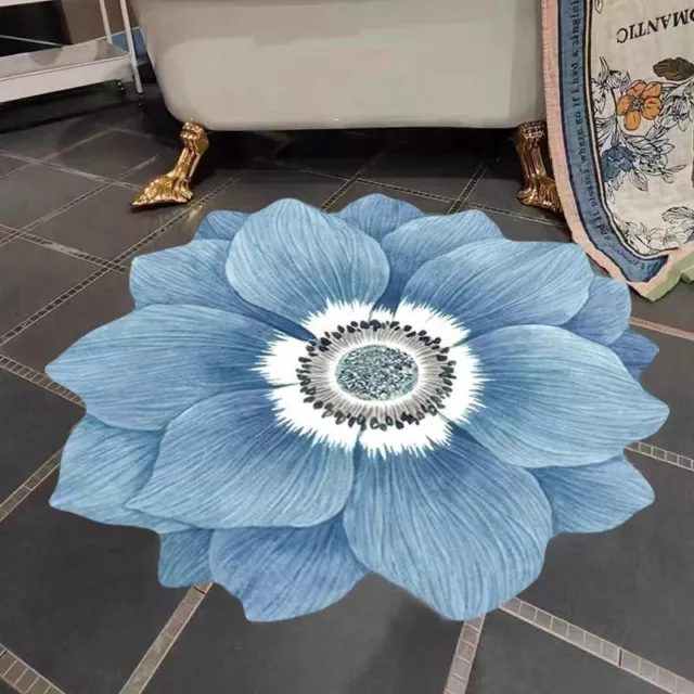 Flower Shaped Carpets Sofa Table Mat Toilet Anti-skid Floor Mat Bedroom Rugs