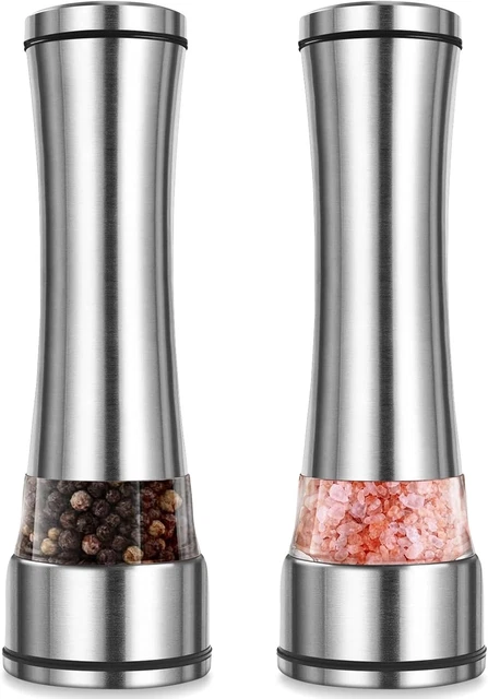 Macina Semi Set Macina Spezie Macinapepe E Sale Manuale - Macinino Con Macina Ceramica Regolabile, Vetro, Acciaio Inox (2 Pezzi) Macinino Spezie Acciaio Macina Semi Di Lino - 9