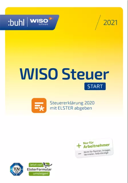 Download-Version WISO Steuer-Start 2021 Arbeitnehmer Steuererklärung für 2020