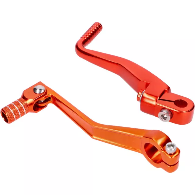 Schalthebel Kickstarter Set klappbar Aluminium orange eloxiert für Simson S50, S