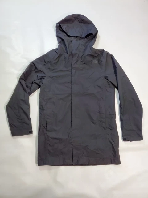 The North Face Hyvent Mens Small Long Rain Jacket Black Rain Goth