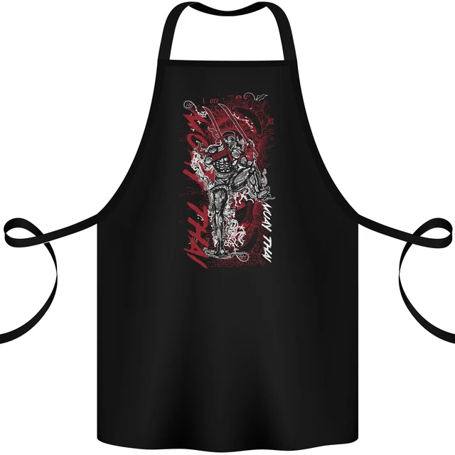 Muay Thai Fighter Warrior MMA Martial Arts Cotton Apron 100% Organic