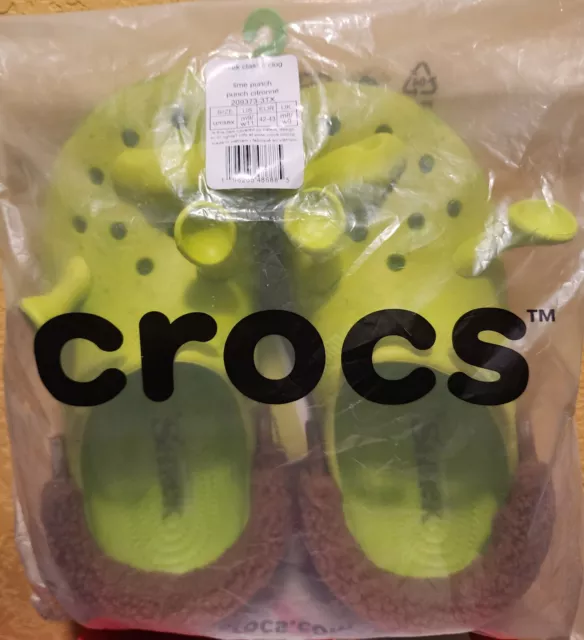 DreamWorks Shrek Crocs Classic Clog Men's Size 9 Ogre Green 209373