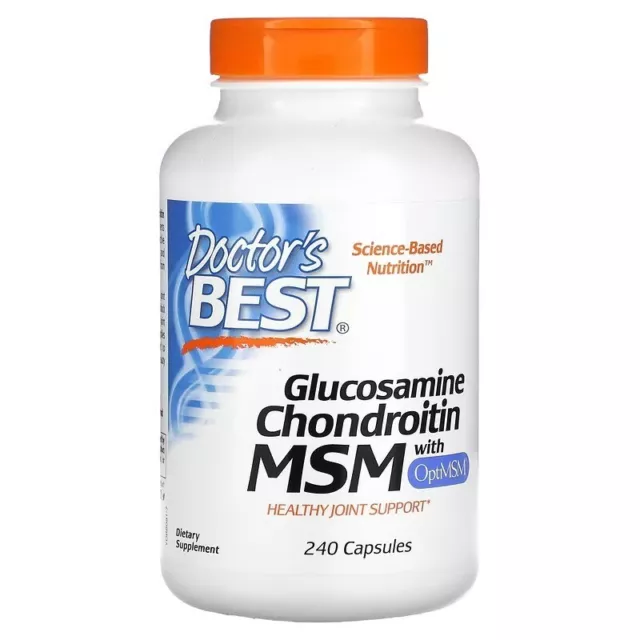 Glucosamine Chondroïtine MSM avec OptiMSM 240 capsules végétarien Doctor's Best