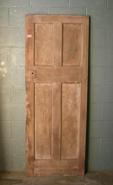 Reclaimed 1930's 4 Panel Pine Door Wooden 29" x 77" Internal  886
