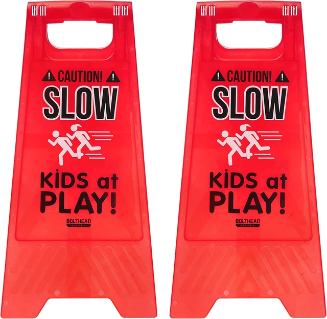 Caution Slow Kids at Play Child Safety & Slow down Signs | Double-Sided | Neighb