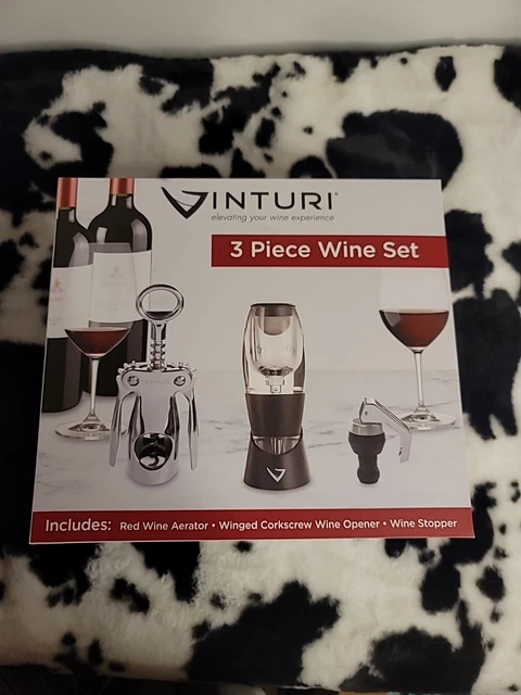 Paquete de vinos de lujo Vinturi de 3 piezas (tapón, aireador, sacacorchos)