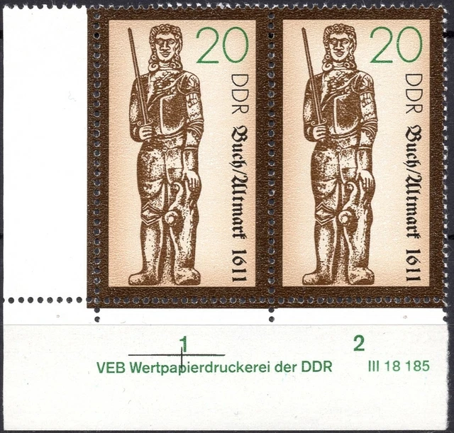 DDR 1989 Mi.Nr. 3287 ** postfrisch Eckrand mit DV Druckvermerk
