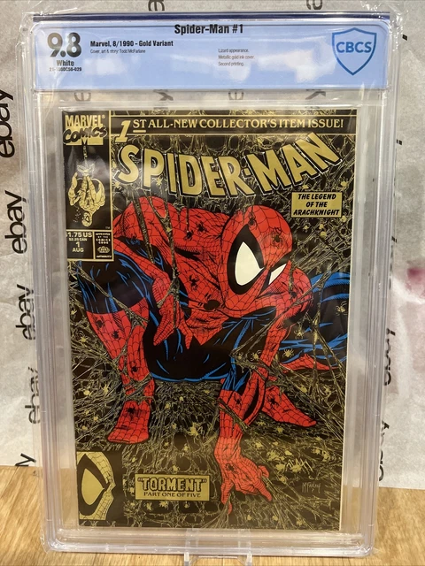 1990 Spiderman #1 Gold Cbcs Not CGC 9.8 Todd McFarlane Comic