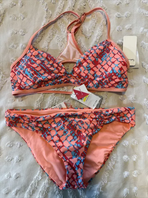 NWT Splendid Swim Swimsuit Retro Bikini Bra 2pc set M Reversible Bottoms