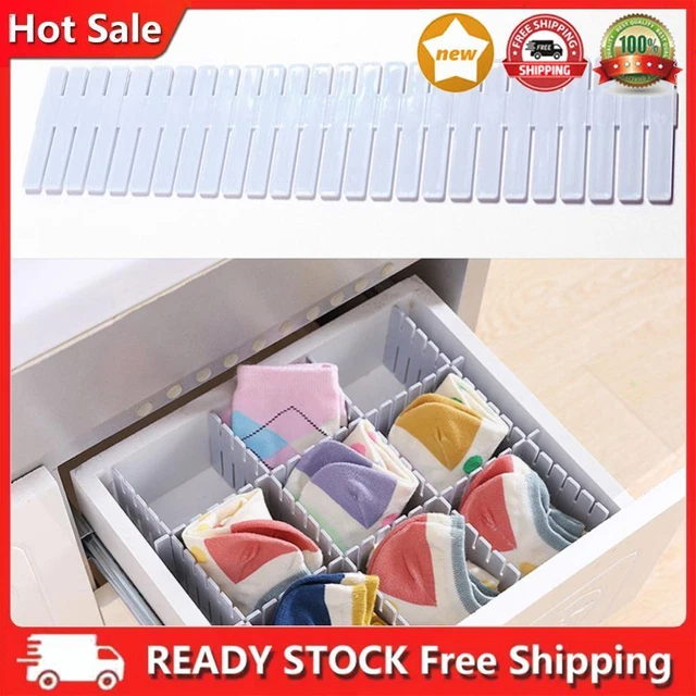 DIY Drawer Splitter Home Storage Box Partition Wall (8-Piece Light Blue)