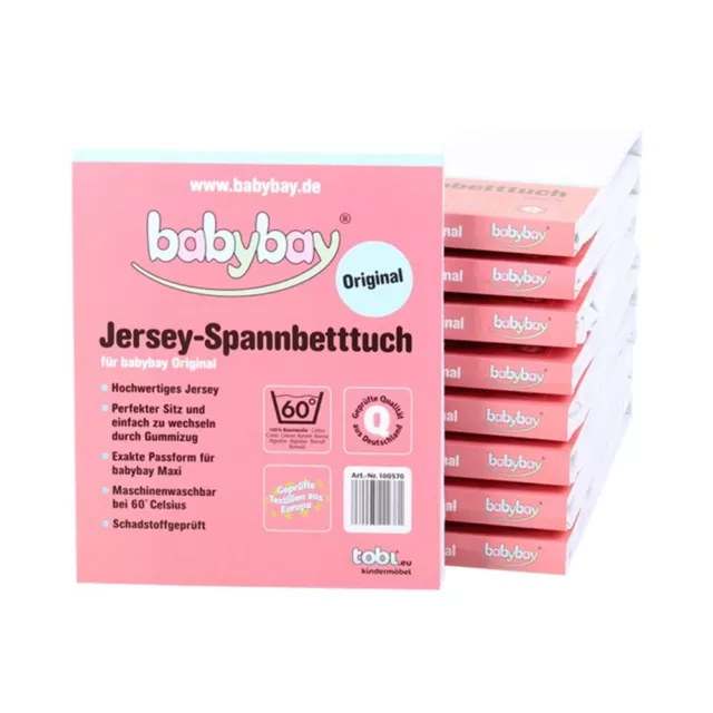 Babybay Jersey Spannbetttuch Deluxe Original Spannbettlaken 100% Baumwolle