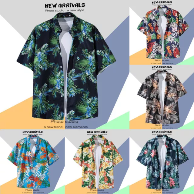 Mens Hawaiian Shirts Aloha Summer Casual Beach Button Down Cruise Holiday Fancy☾