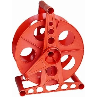 Carrete de almacenamiento de cable naranja de 150 pies con soporte -K-100