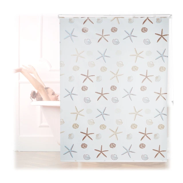 SHOWER CURTAIN ROLLER Blind Shells Ceiling Drop Bathroom Bath £50.90