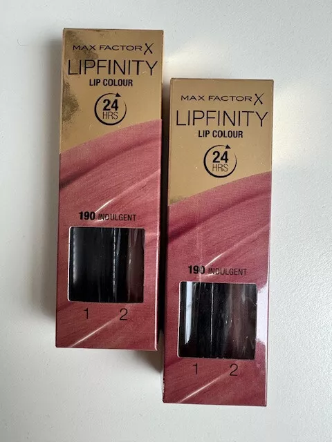 2 Stück Max Factor Lipfinity Lip Colour 24h 190 Indulgend mit Deckstift in OVP