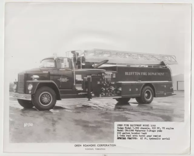 Vtg Orig 8X10" B&W Photo Bluffton Fire Dept. , Oren Roanoke Co. Vinton VA