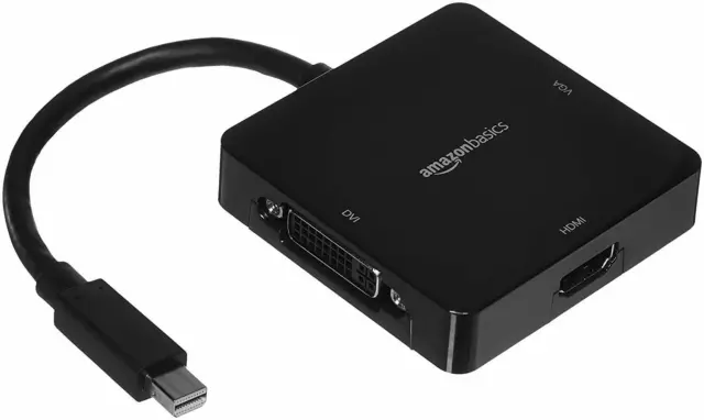 Adaptateur AmazonBasics Mini DisplayPort vers HDMI/DVI/VGA - Noir. 2