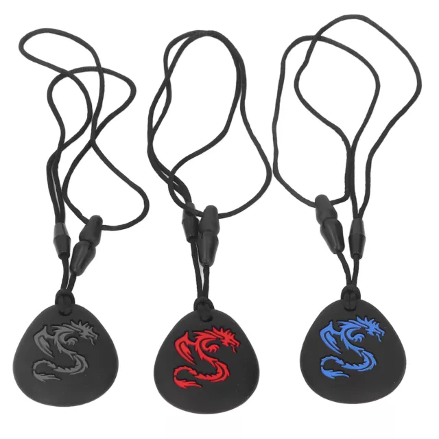 3Pcs Sensory Chew Necklace Silicone Chewy Toys For Kids And Adults Reduces