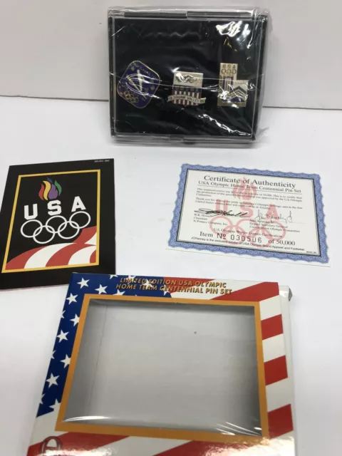 Vintage 1996 Atlanta Olympics Official Classic Collector 3 Pc Pin Set NOS