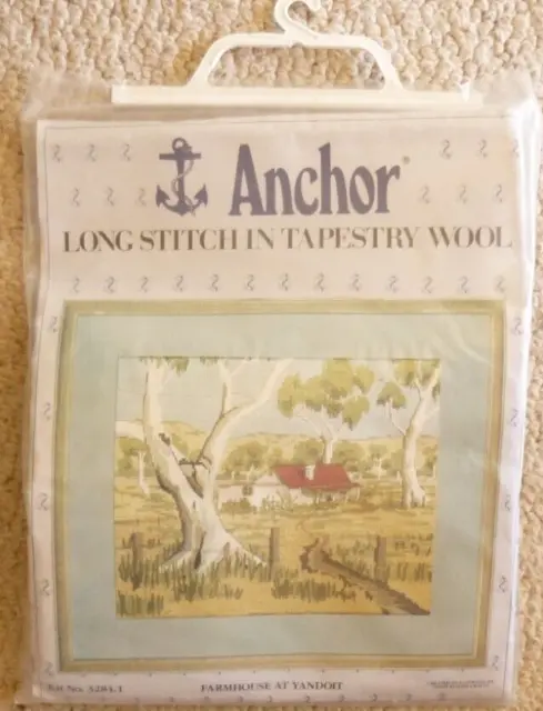 ANCHOR LONG STITCH in TAPESTRY WOOL FARMHOUSE AT YANDOIT  BRAND NEW KIT UNWORKED