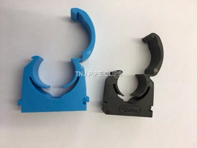 Plastic Hinged MDPE Water Pipe Clip Interlocking 14mm 20mm, 25mm 35mm PACK OF 10