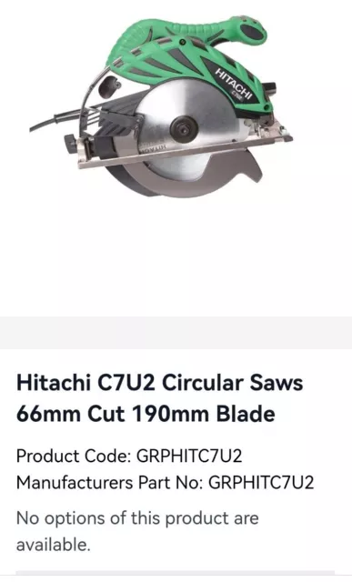 110v Hitachi C 7U2  Circular Saw with Carry Case