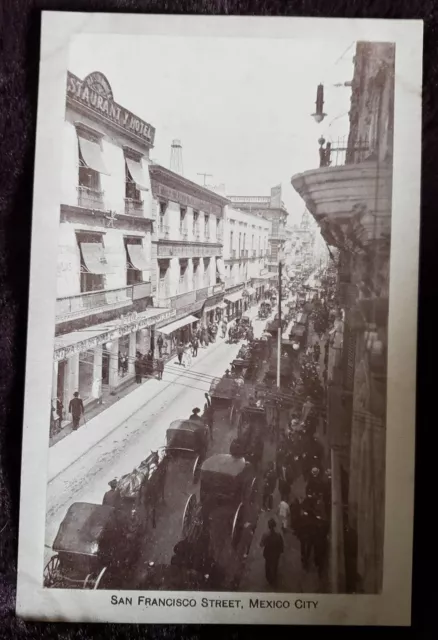 RPPC Of Mexico City. San Francisco Street. Early 1900s.