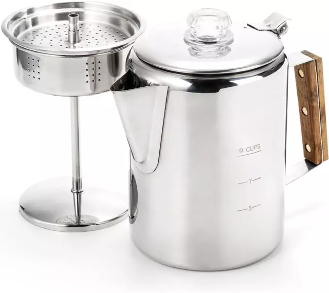 Camping Coffee Pot Stainless Steel, Coffee Pot Outdoors, Durable Stove Top Coffe