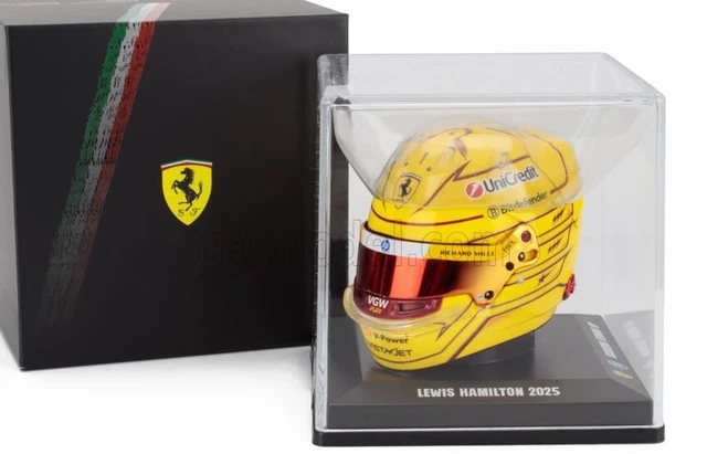 Miniature Casque Lewis Hamilton Deagostini 1/8 Avec Support - Neuf