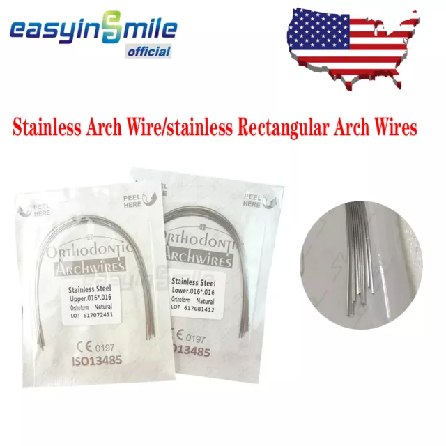 Dental Ortho Stainless Arch Wire/stainless Rectangular Arch Wires Full Size 10PK