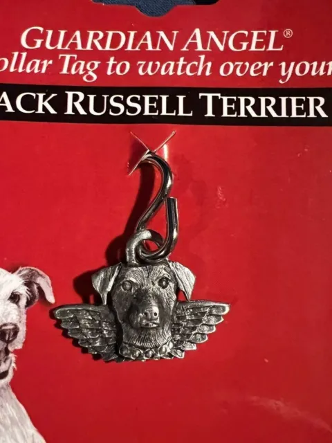 Jack Russell Terrier Pewter Angel Collar Charm or Zipper Pull