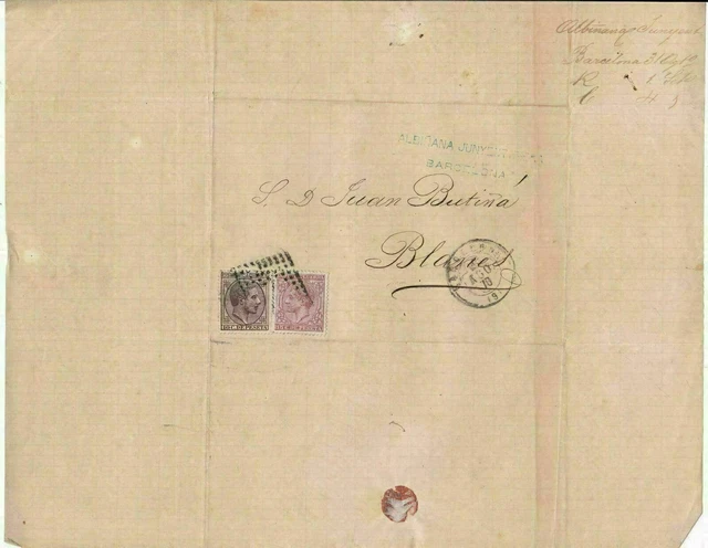 Spain 19th centuary stamps cover Ref 8328
