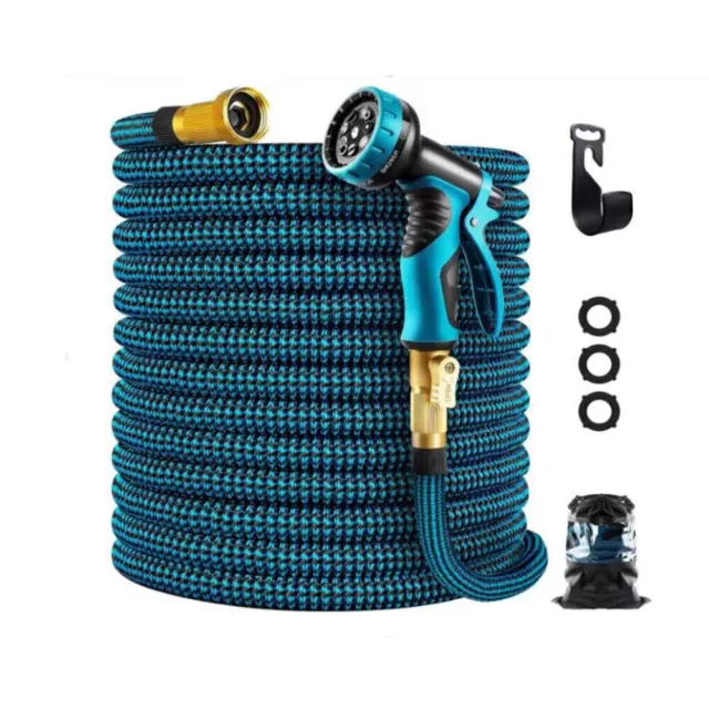 25F-150FT Durable Heavy Duty Expandable Flexible Garden Water Hose Spray Nozzle