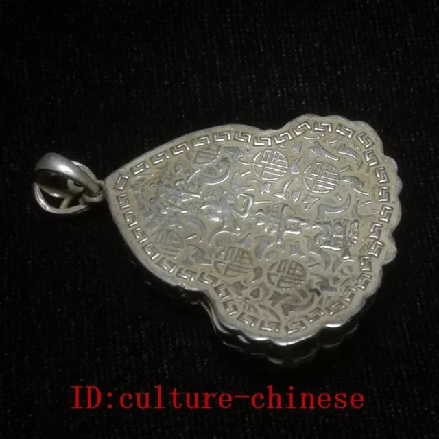 2 inch Old Chinese Tibet Silver Handmade Happy Maitreya Statue necklace Pendant 3