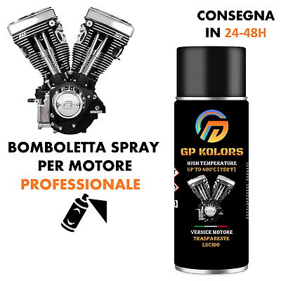 Bomboletta Spray Motore Moto TRASPARENTE LUCIDO Alta Temp. 400°C Professionale