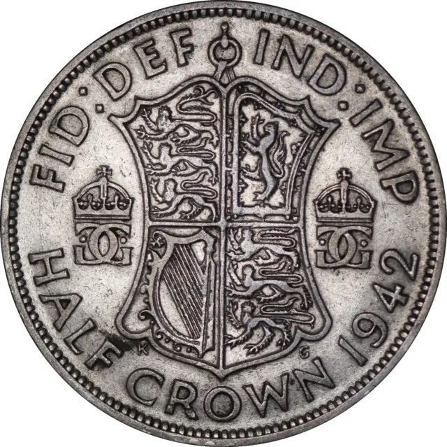 1942 King George VI British Silver Half Crown Coin - VF - SPINK 4080