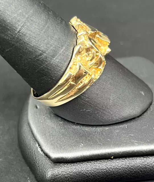 MEN'S 14K GOLD NUGGET Large Ring 7.3 Grams Size 11 $499.95 - PicClick