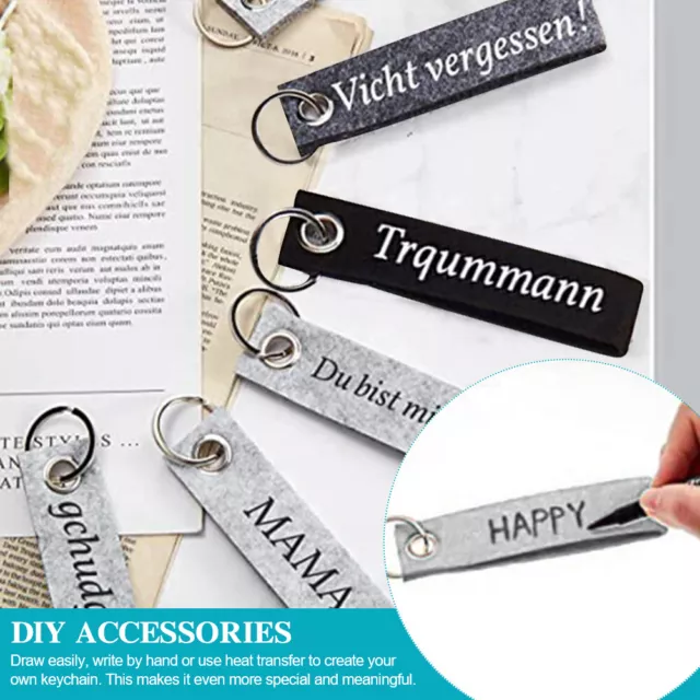 40pcs Multifunctional Gift Felt Keychain With Alloy Steel Ring For Bag DIY Craft