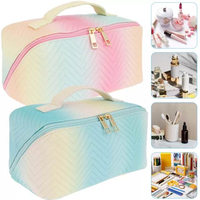 Travel Makeup Bag Large Capacity Cosmetic Bags for Women Portable Open🧸