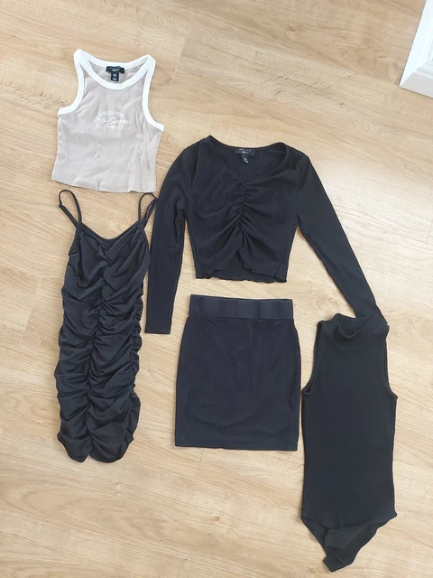 Gonna abito da festa nero per ragazze 8-9 9 anni top nero Newlook 915 foin